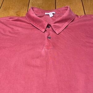 James Perse Jersey Polo Size 4 (XL) Color Heather Red Made in USA Supima Cotton